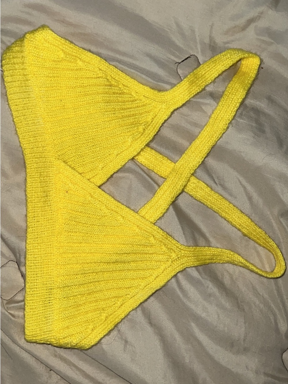 Finesse Yellow Ribbed Knit Crop Top